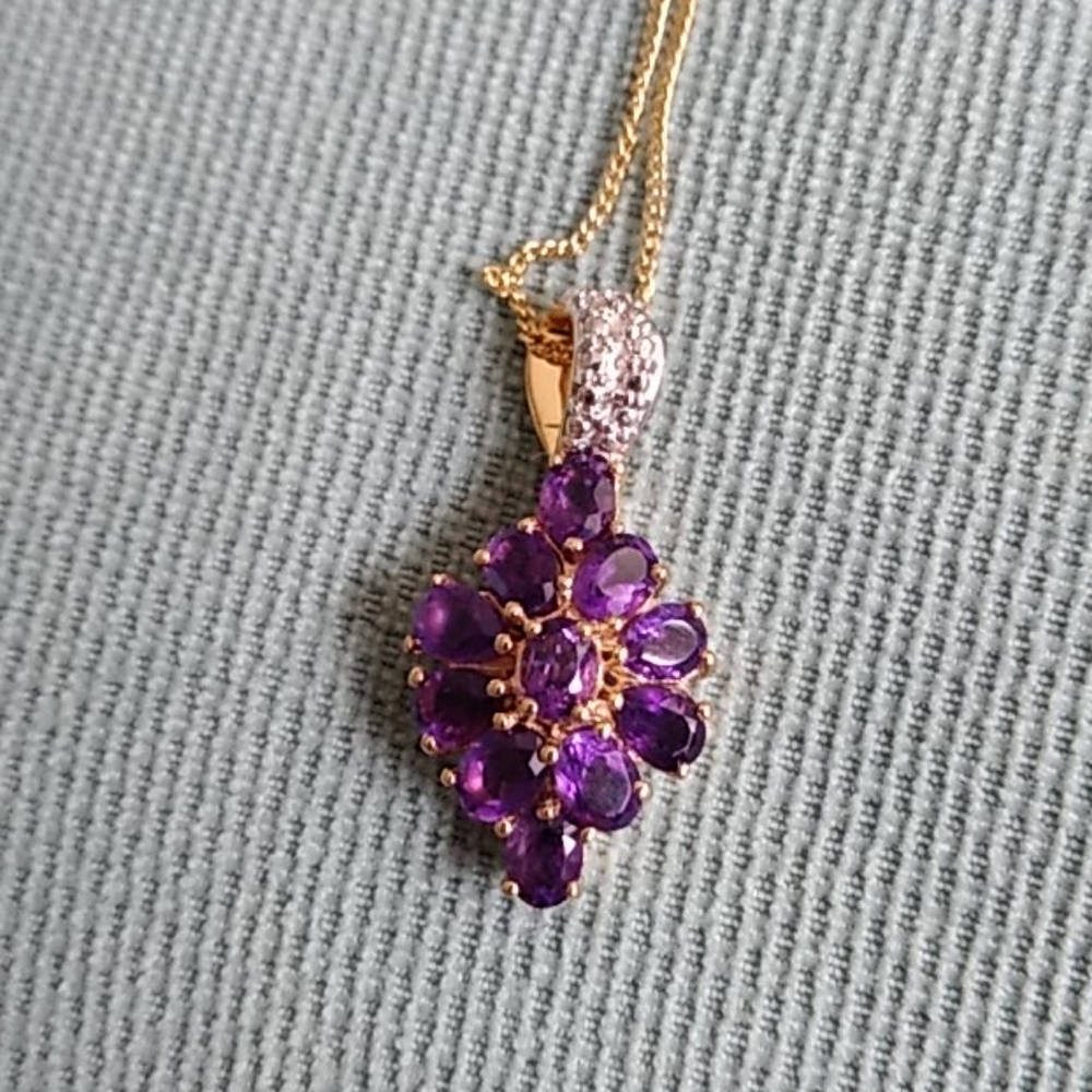 💜💜LUSAKA AMETHYST PENDENT NECKLACE 💜💜 - Picture 2 of 5